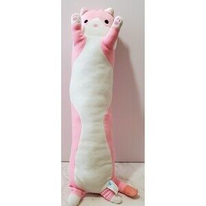 Lissipuppe Plush Cat Pink White Neck Pillow  20” Easter Stuffed Soft Toy